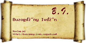 Buzogány Iván névjegykártya