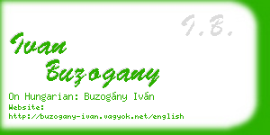 ivan buzogany business card